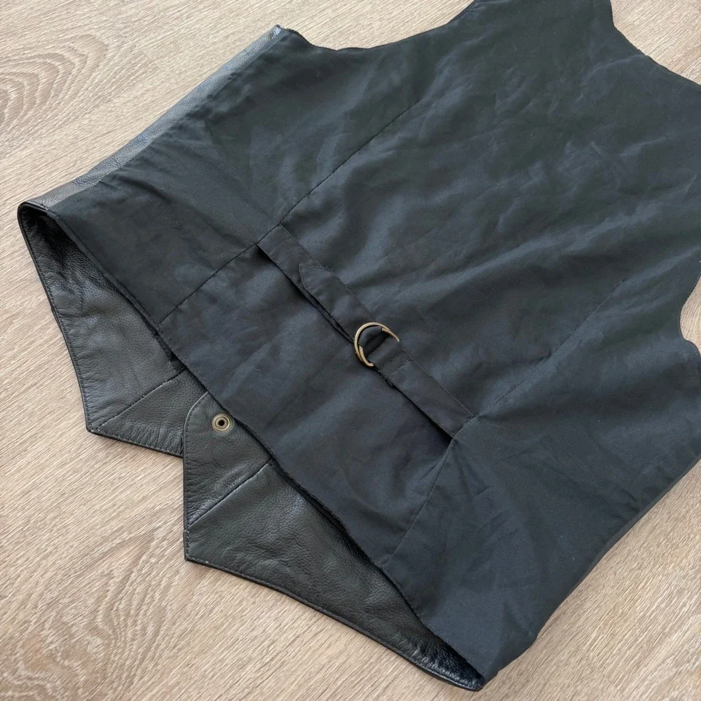 Wilson Black Leather Vest for Men